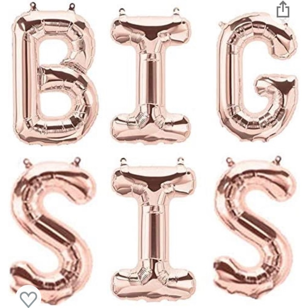 Rose gold Big Sis balloon